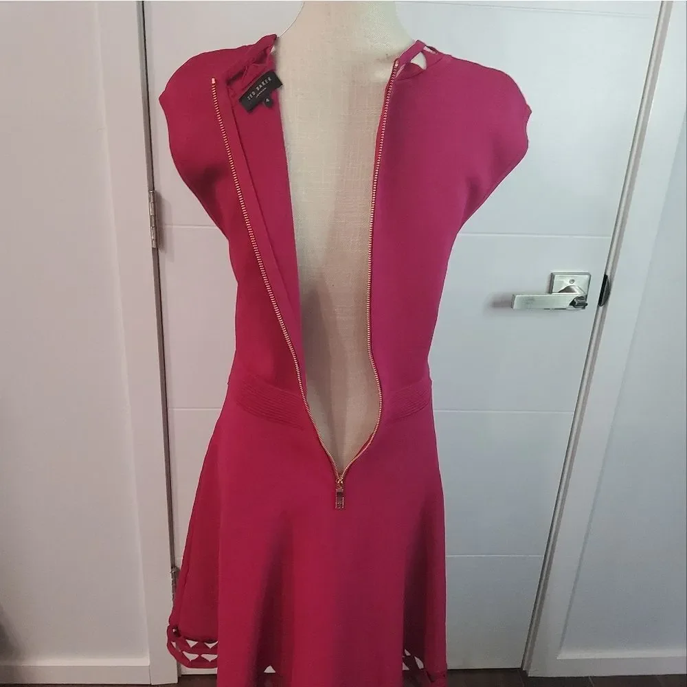 Ted Baker Kathryn Cut-out Knit Fit-and-Flare Dress Size 4 - Picture 9 of 16